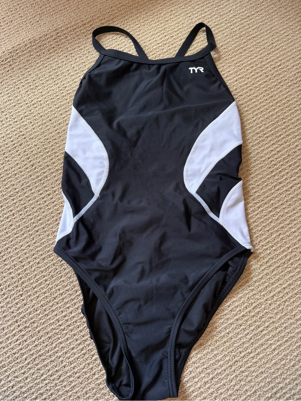 TYR Black and White Competitive One-Piece Swimsuit